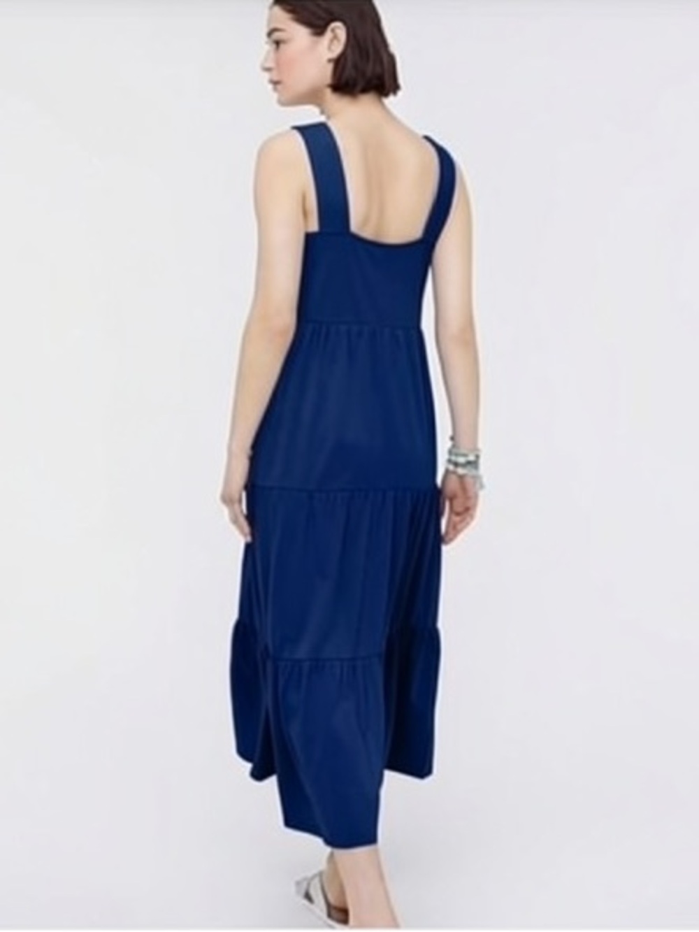 J Crew Navy Tiered Maxi Sundress Size Small